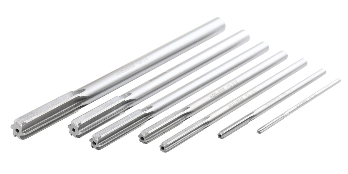 HSS M2 Premium Chucking Reamer Sets, Straight Flute, Straight Shank, Right Hand Cut, ANSI, in Aluminum Case