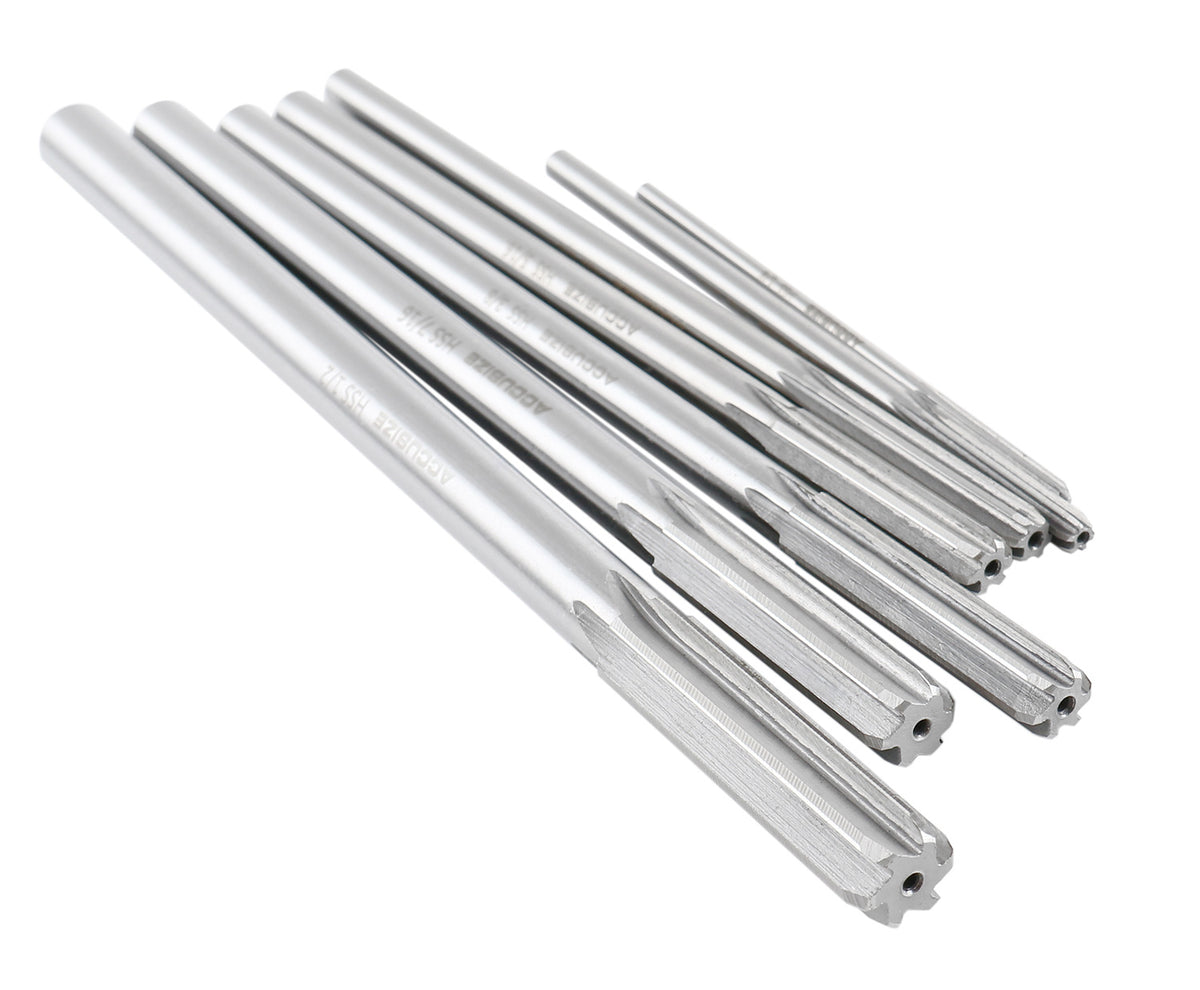 HSS M2 Premium Chucking Reamer Sets, Straight Flute, Straight Shank, Right Hand Cut, ANSI, in Aluminum Case