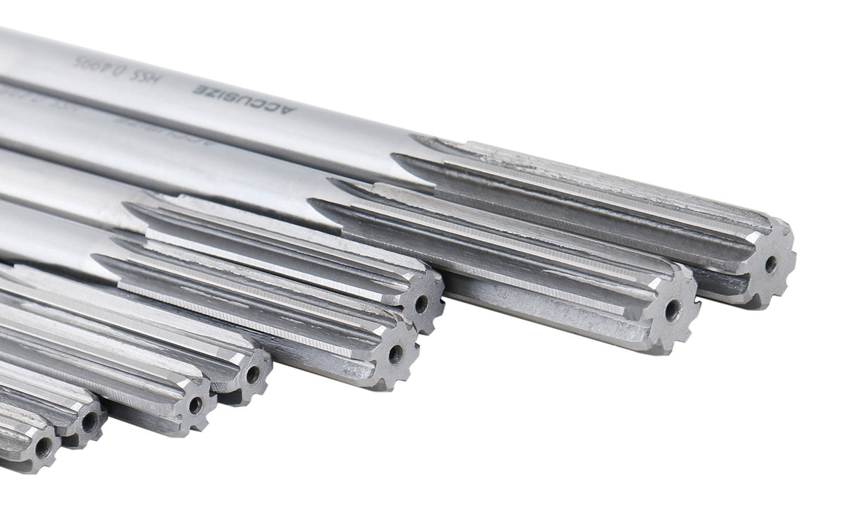 HSS M2 Premium Chucking Reamer Sets, Straight Flute, Straight Shank, Right Hand Cut, ANSI, in Aluminum Case