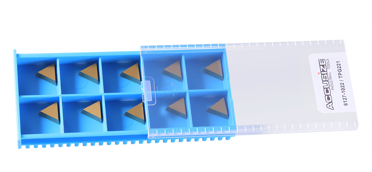 Tpg221 Tin Coated Carbide Inserts, 10 Pcs/Box, 6127-1022x10