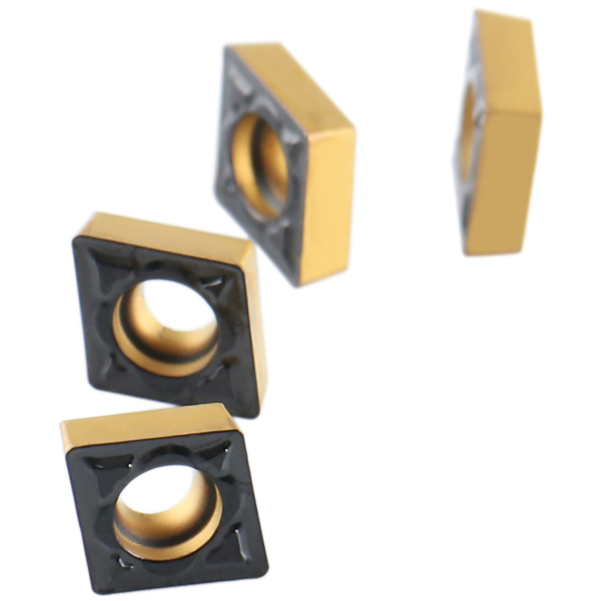 Ccmt21.51-Md Cvd Coated Carbide Inserts, 10 Pcs/Box, Black and Yellow, 6200-1008