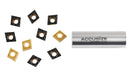 Ccmt32.51-Md Cvd Coated Carbide Inserts, 10 Pcs/Box, Black and Yellow, 2200-1014