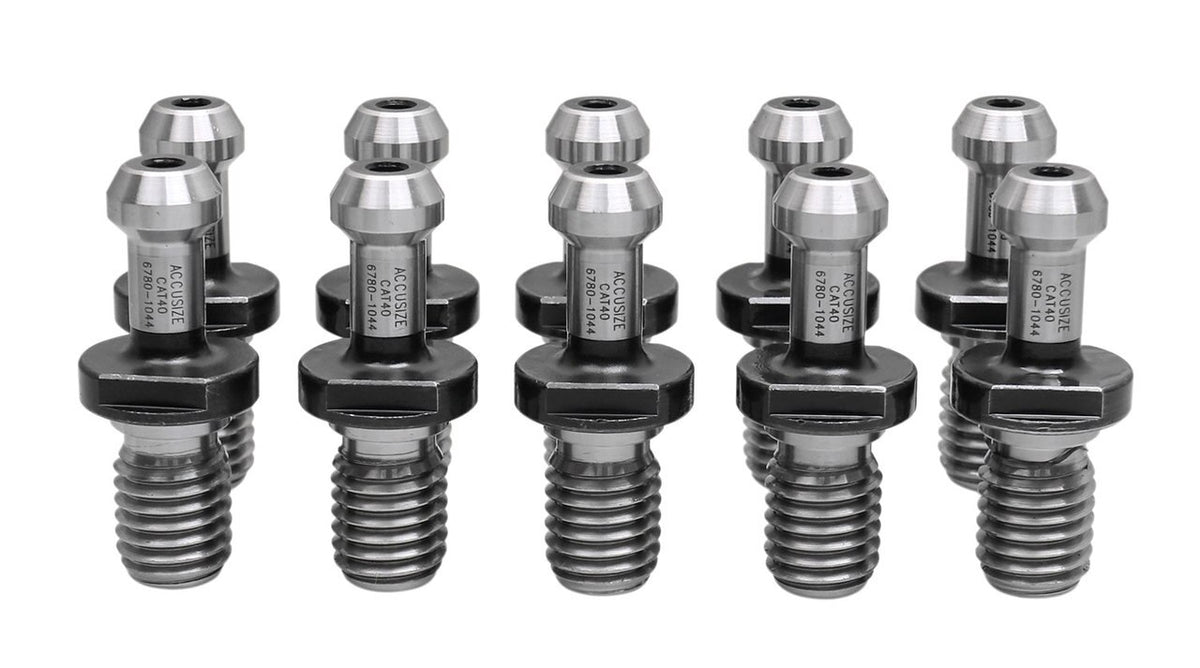 Lot de 10 boutons de maintien de goujons Style C, CAT40 avec trou de liquide de refroidissement, #6780 -1044