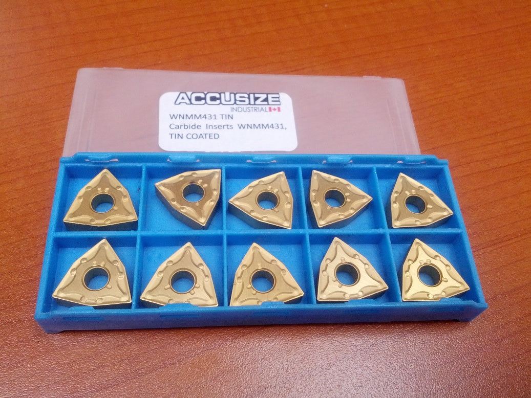 WNMM Carbide Inserts, TiN Coated, 10 Pcs/Set
