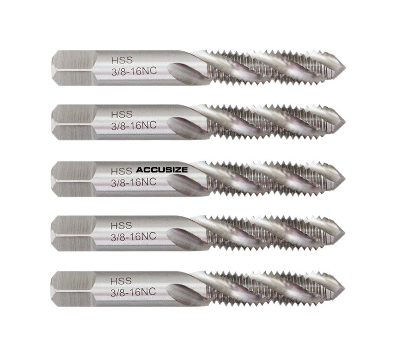 Tarauds à flûte spirale HSS, ANSI, sol, 10 pcs/set ou 5 pcs/set