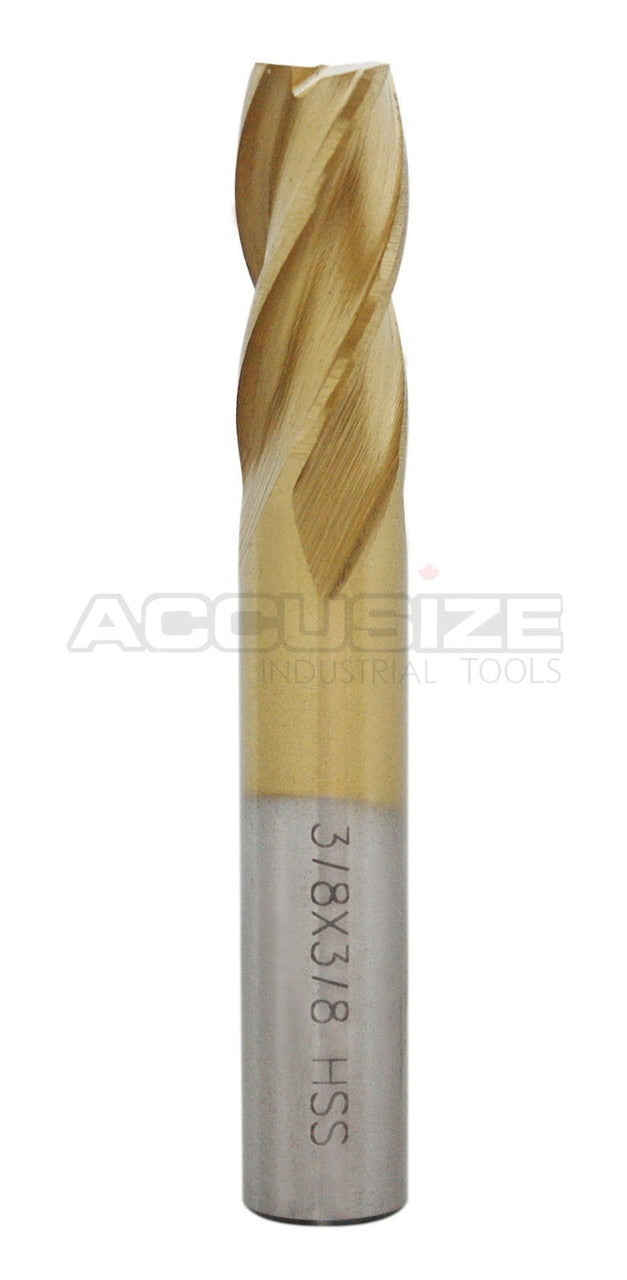 H.S.S. End Mills, TIN Coated, 4 Flute