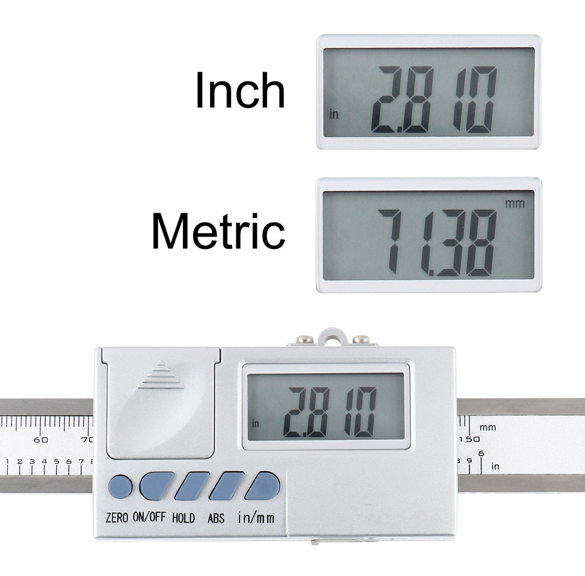 0-6''/0-150 mm by 0.0005''/0.01 mm Horizontal Digital Scale for DRO Readout, Abho-0006