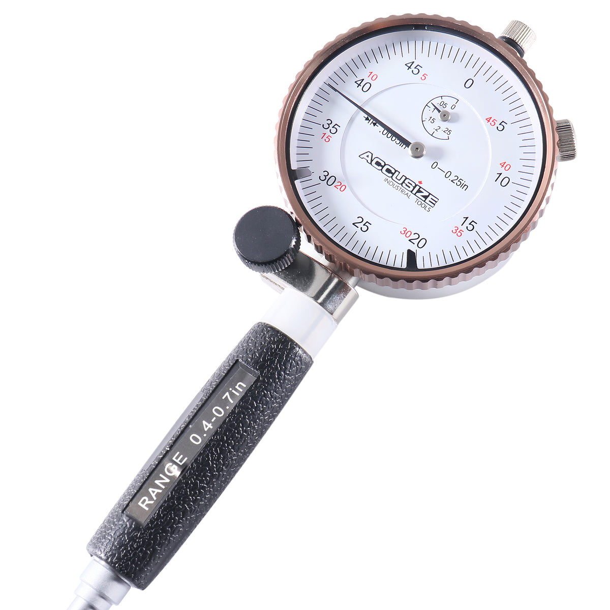 0.4-0.7'' by 0.0005'' Dial Bore Gage, Stem Length 4'', Ee20-5007