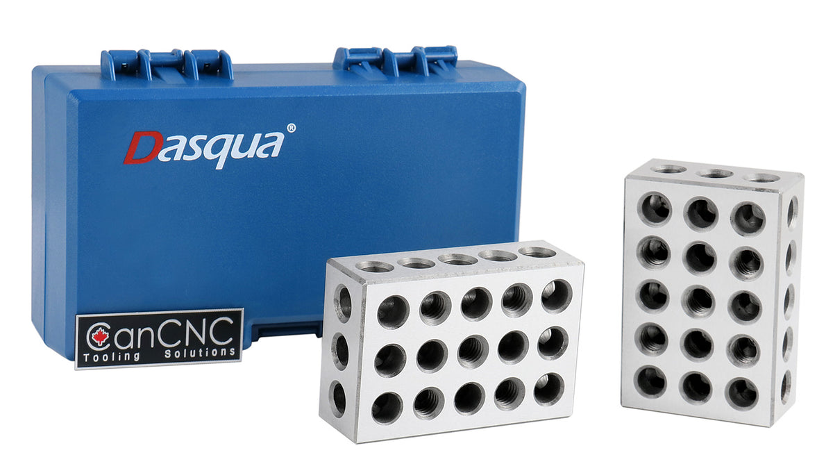Jeu de blocs 1-2-3 ultra précision avec vis dans une boîte en plastique, #EG02 -0408