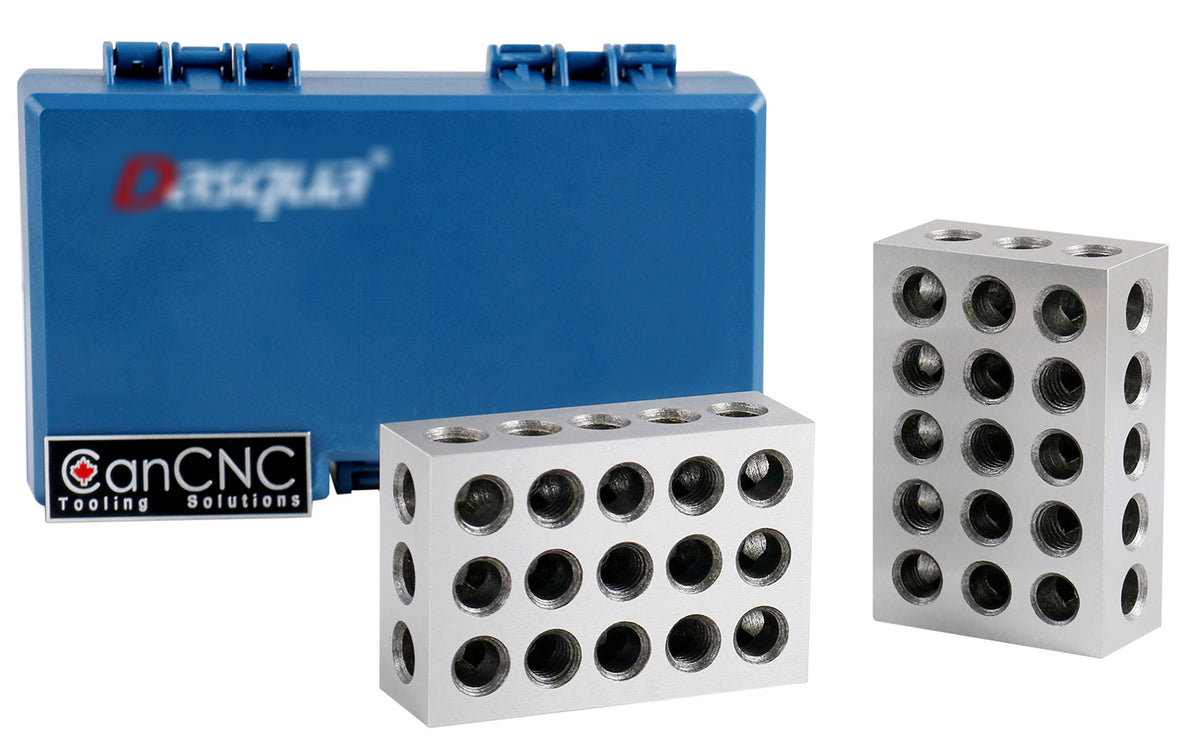 Jeu de blocs 1-2-3 ultra précision avec vis dans une boîte en plastique, #EG02 -0408