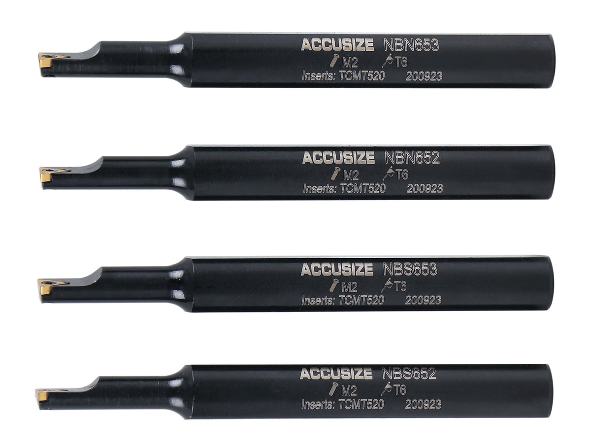 P252-S412, 31 Ps/Jeu de barres d'alésage indexables, avec inserts TCMT, nickelé