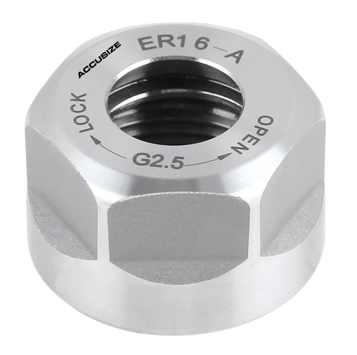 Hex ER16 Collet Nut, Slotted ER32 & ER40 Collet Nut, Balanced to 18,000 RPM at G2.5