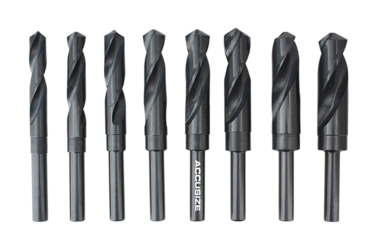 H516-6502, 8 ps/set HSS 1/2" Shank Silver & Deming Drills