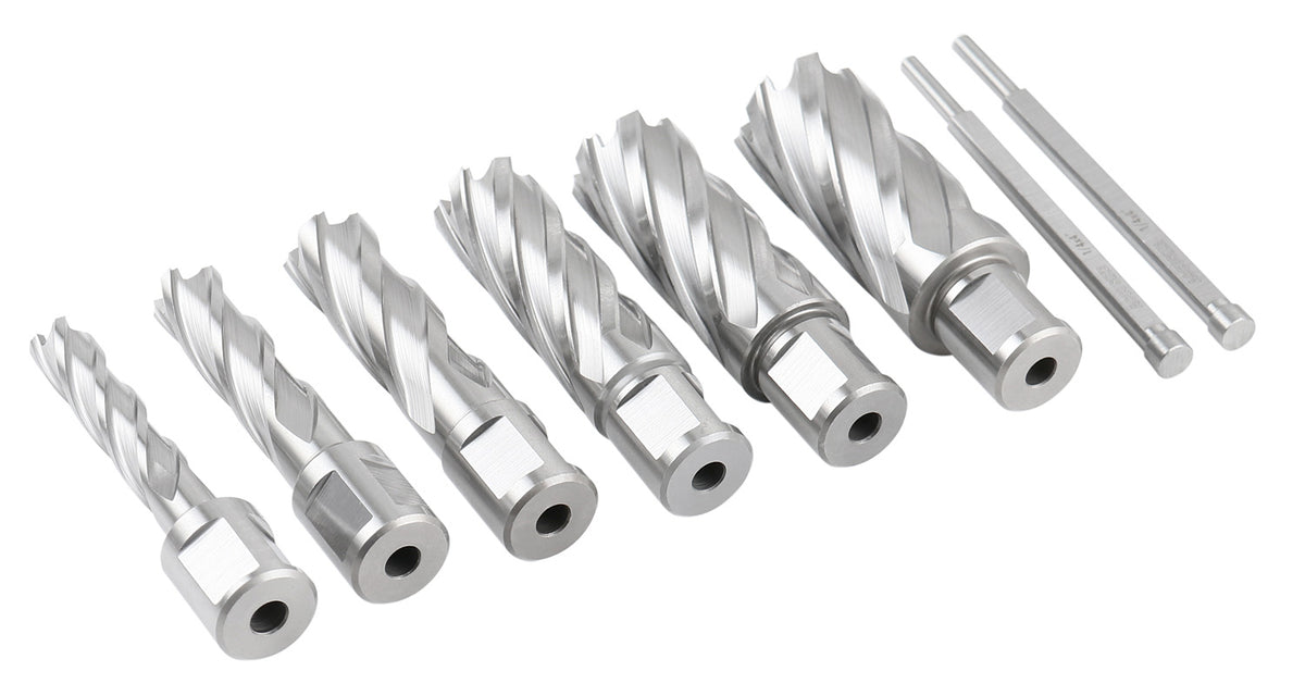 Hss Annular Cutter Set, 2'' Cutting Depth, 7/16'' to 1-1/16'' Slugger Cutter, 8 Pcs/Set, Hcs2-0000