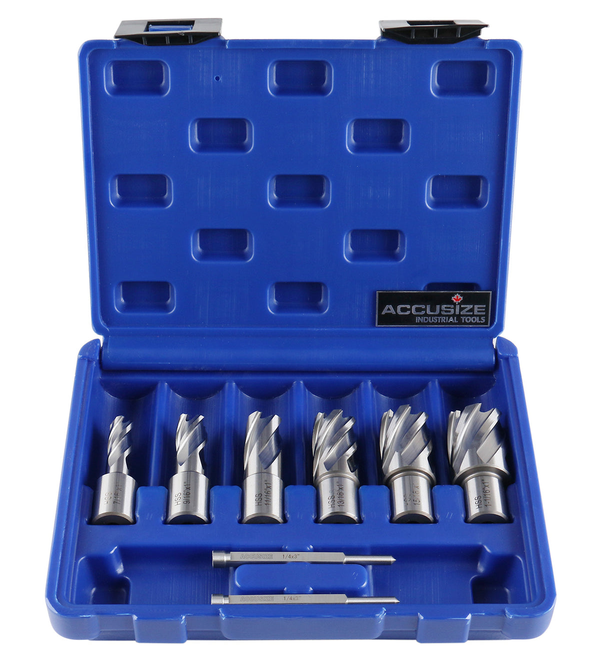 Jeu de 8 couteaux annulaires HSS de 1 po Profondeur, 7/16", 9/16", 11/16", 13/16", 15/16", 1-1/16", HCS1-0000