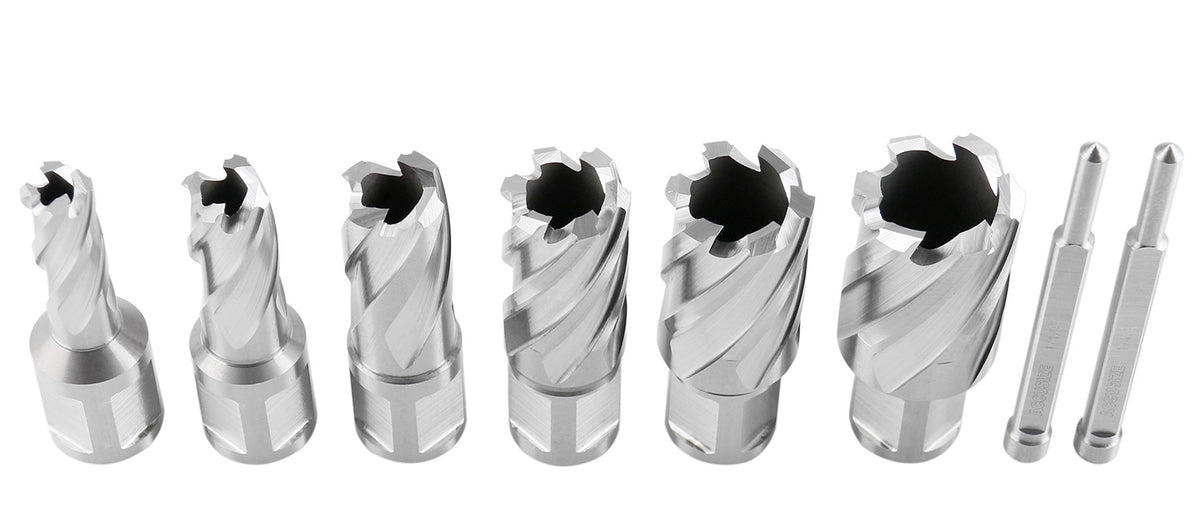 Jeu de 8 couteaux annulaires HSS de 1 po Profondeur, 7/16", 9/16", 11/16", 13/16", 15/16", 1-1/16", HCS1-0000