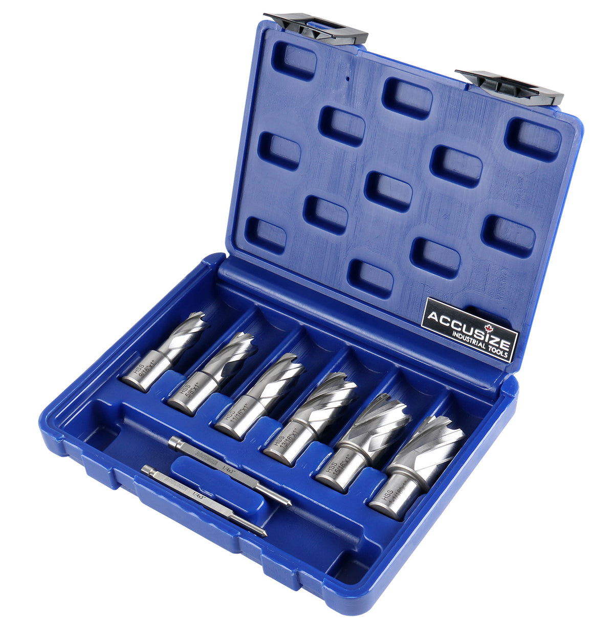 Jeu de 8 couteaux annulaires HSS de 1 po Profondeur, 9/16", 5/8", 11/16", 13/16", 15/16", 1-1/16", HCS3-0000