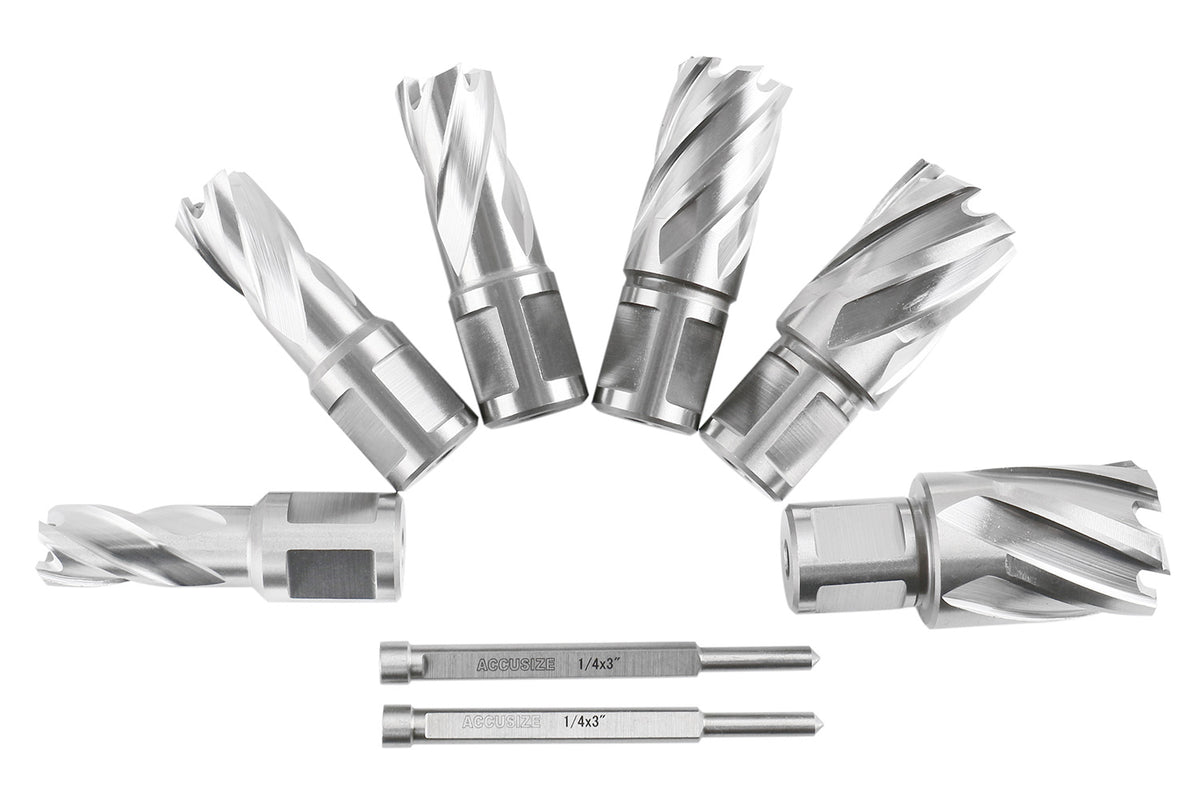 Jeu de 8 couteaux annulaires HSS de 1 po Profondeur, 9/16", 5/8", 11/16", 13/16", 15/16", 1-1/16", HCS3-0000