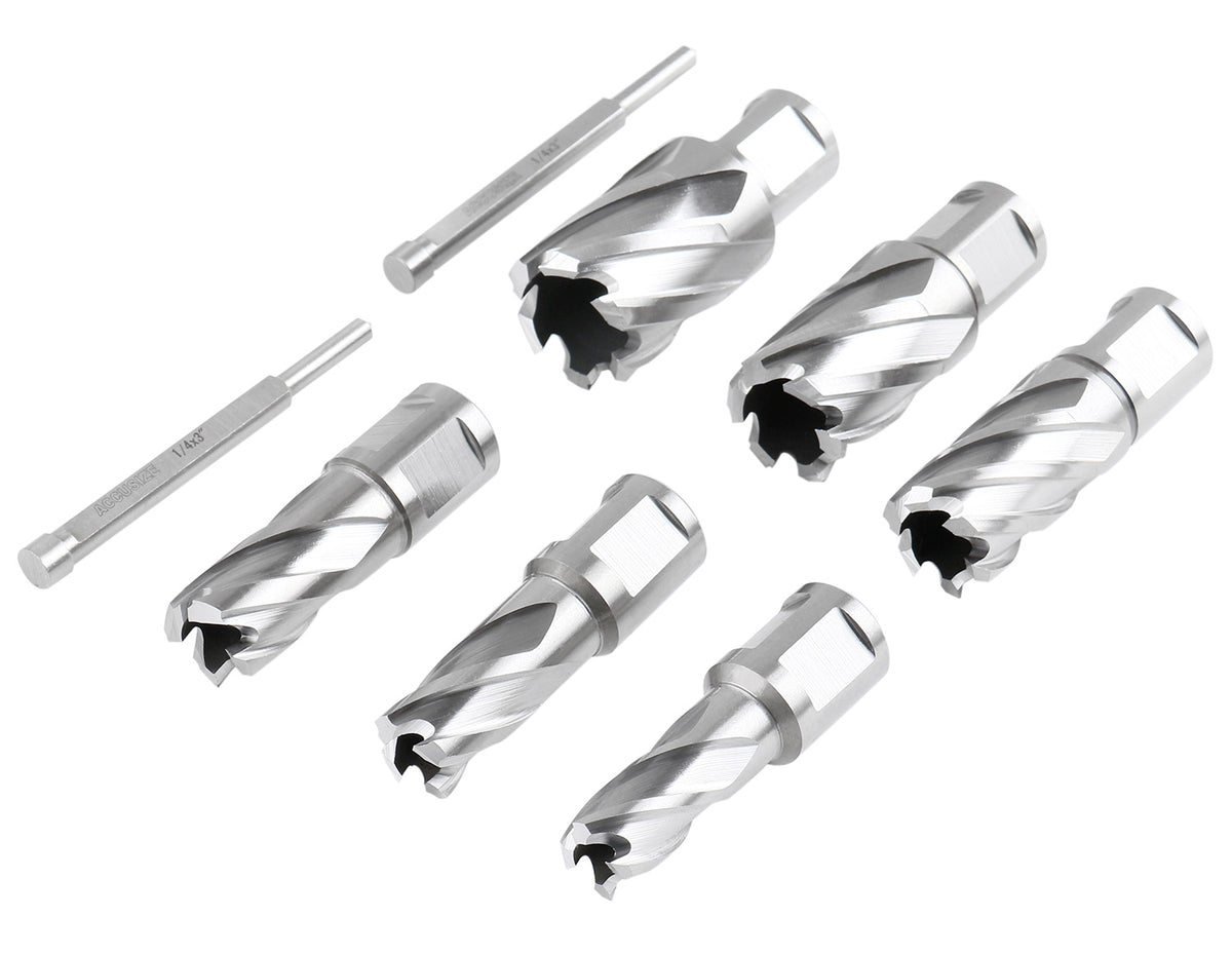 Jeu de 8 couteaux annulaires HSS de 1 po Profondeur, 9/16", 5/8", 11/16", 13/16", 15/16", 1-1/16", HCS3-0000