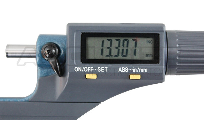Electronic Digital Outside Mic 0-1"/0-25 mm x0.0005" /0-25mmx0.001mm, with Micrometer Holder, #S907-MD01