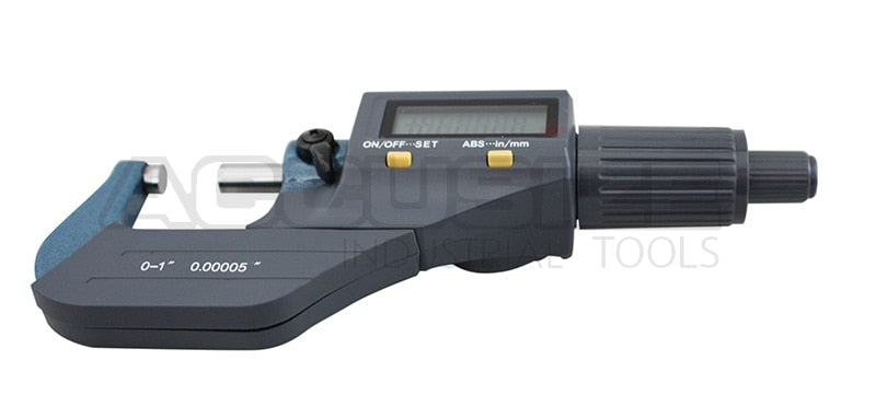 Electronic Digital Outside Mic 0-1"/0-25 mm x0.0005" /0-25mmx0.001mm, with Micrometer Holder, #S907-MD01