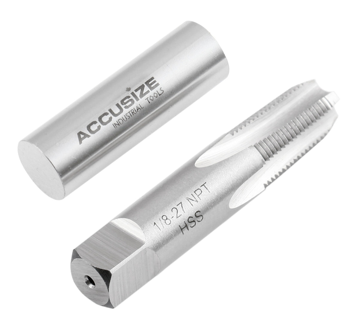 1/8'' to 27, 4 Flutes H.S.S. Taper Pipe Tap-Npt, 2-1/8'' Oal, 3/4'' Thread Length, American Standard, Npt-18