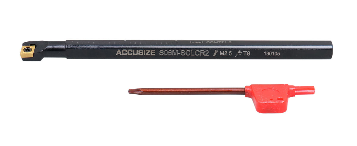 3/8'' by 6'' Rh Sclcr Indexable Boring Bar Tool Holder with Ccmt Insert, P252-S401x10(10 Pcs)