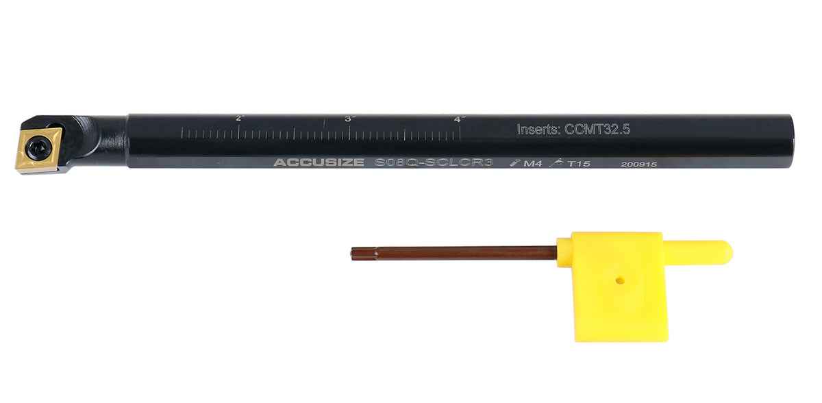 1/2'' x 7'' Overall Length, Rh Sclcr Indexable Boring Bar with Ccmt32.5 Carbide Inserts, P252-S403