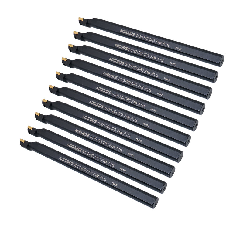 P252-S407x10, 10 Pcs of 3/4 x10'' RH SCLCR Indexable Boring Bar Tool Holder with CCMT Insert