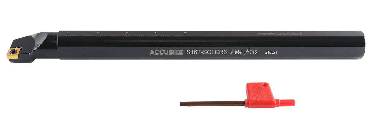 1'' by 12'' Overall Length, Rh Sclcr Indexable Boring Bar with Ccmt32.5 Carbide Inserts, P252-S408
