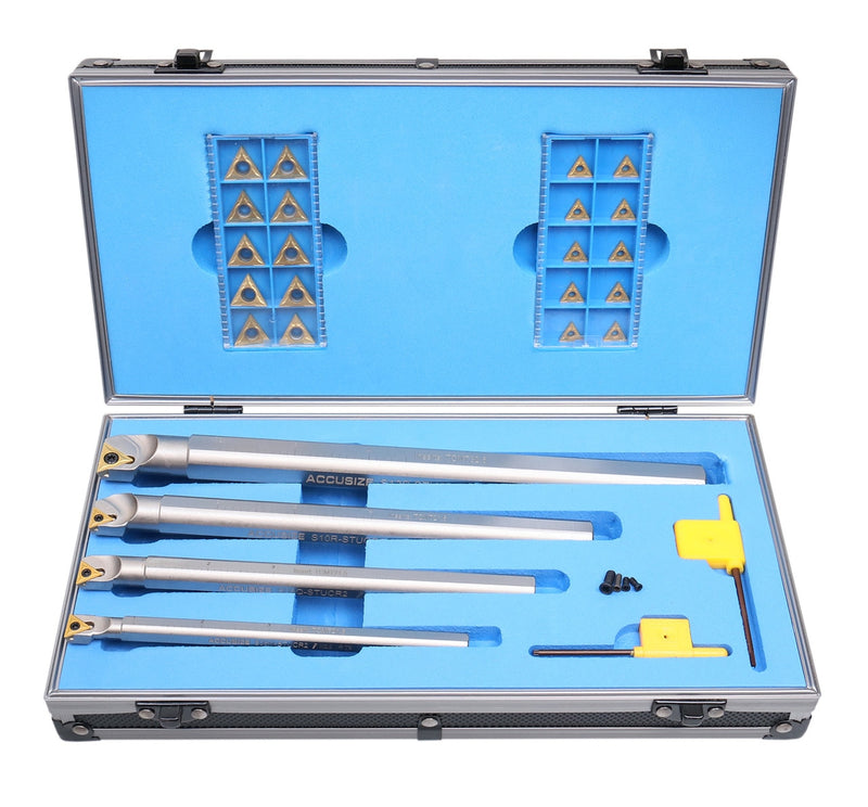 P252-S412, 31 Ps/Set Indexable Boring Bar Set, w/ TCMT inserts, Nickel-Plated