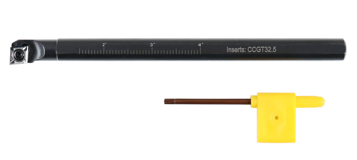 1/2'' by 7'' Overall Length, Rh Sclcr Indexable Boring Bar with Ccgt32.5-Akh01 Carbide Insert Cutting Aluminum, P252-S501