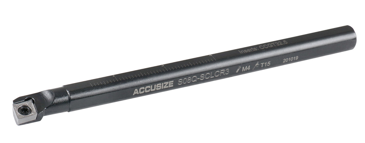 1/2'' by 7'' Overall Length, Rh Sclcr Indexable Boring Bar with Ccgt32.5-Akh01 Carbide Insert Cutting Aluminum, P252-S501