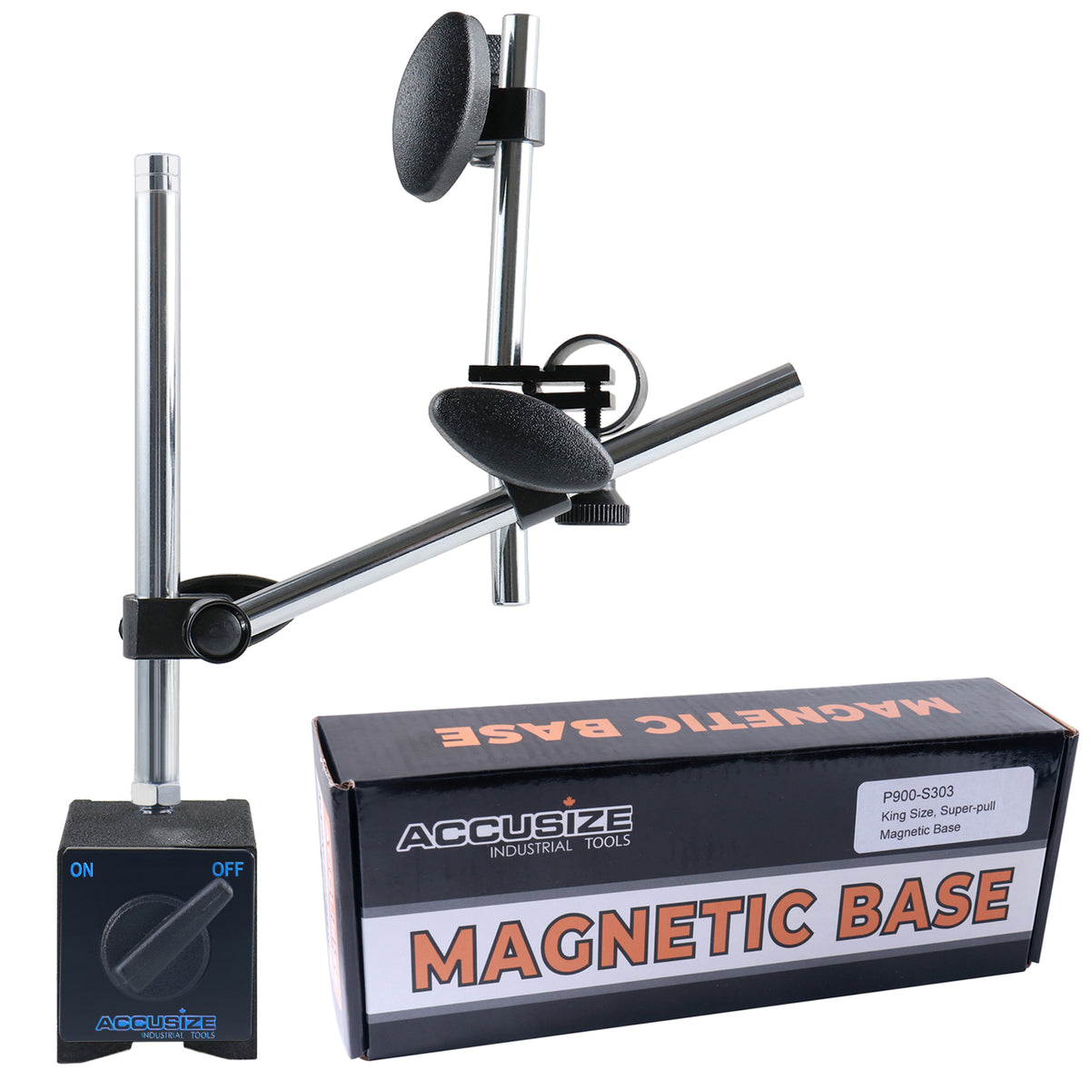 220 lbs Pull Super-Pull Magnetic Base for Industrial Precision Indicators, P900-S303