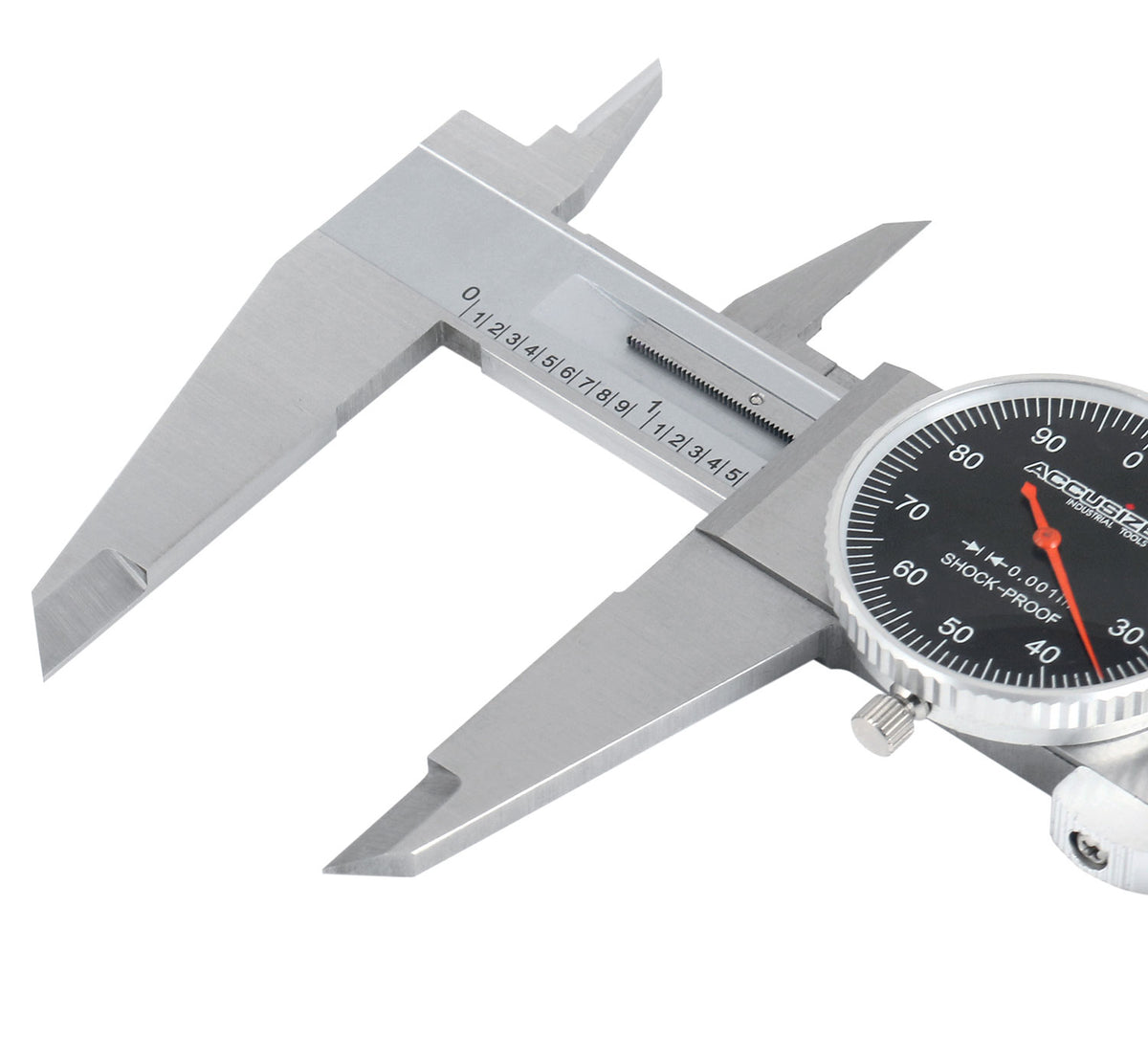 0-12'' by 0.001'' Black Face, Red Needle, Dial Caliper Stainless Steel in Fitted Box, P920-B212