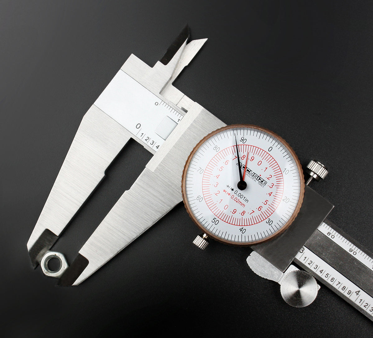 12'' by 0.001''/300mm by 0.02mm Dual Needle Precision Dial Caliper,Imperial/Metric, P920-S232