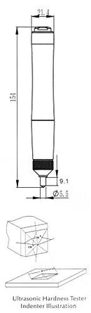 Phase II+,  Portable Ultrasonic  Hardness Tester w/ 1kg Probe(manual),