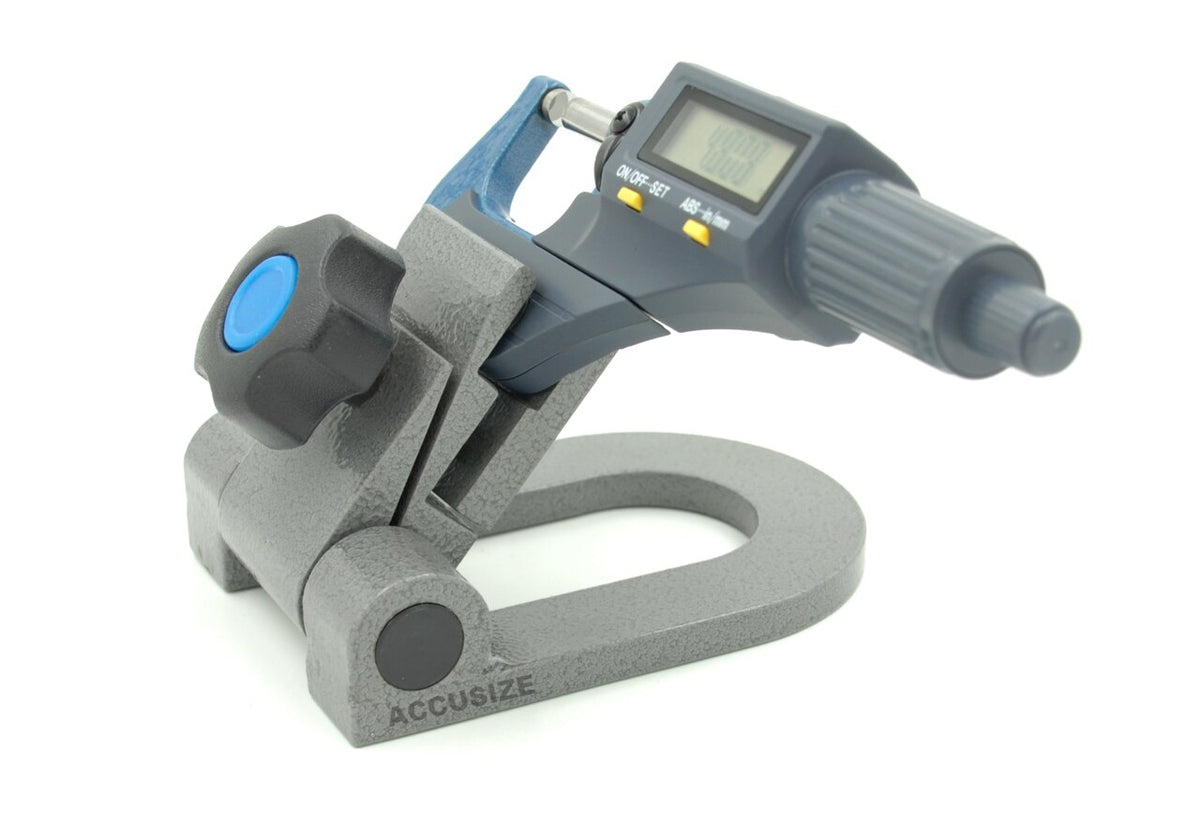 Electronic Digital Outside Mic 0-1"/0-25 mm x0.0005" /0-25mmx0.001mm, with Micrometer Holder, #S907-MD01