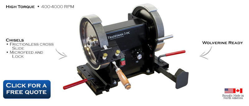 Cuttermasters Tradesman 8" DC Variable Speed Grinder Woodturners, T8DCW