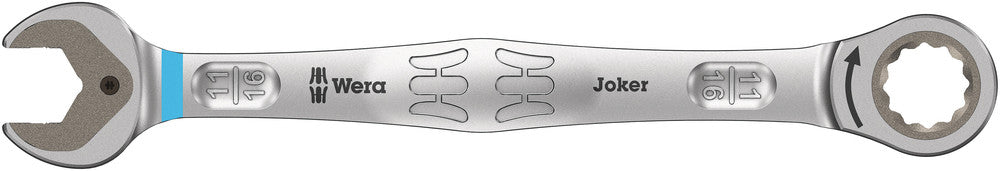 Wera 6000 Joker Ratcheting combination wrenches, Imperial, 11/16" x 235 mm, SKU #5073286001