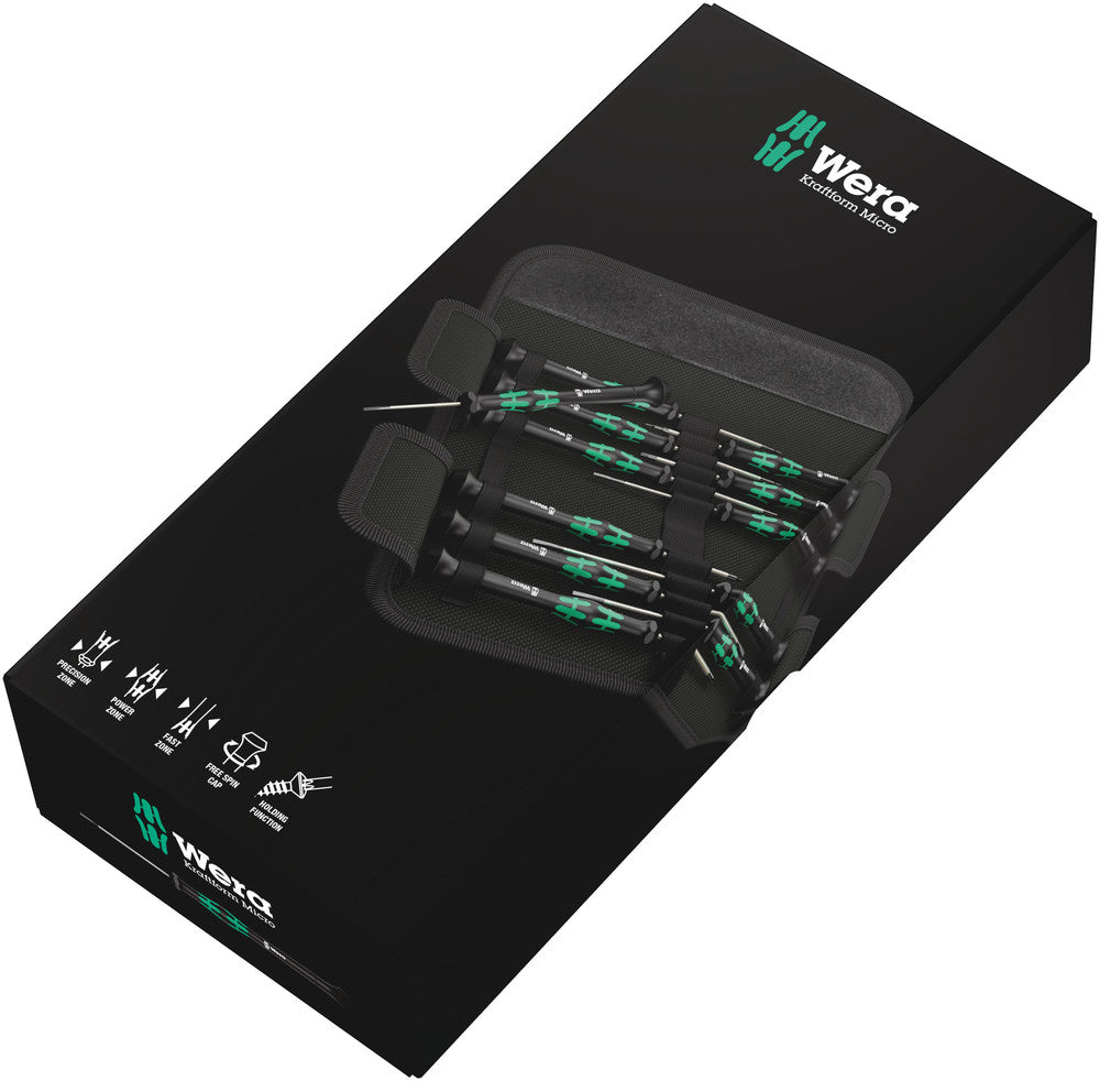 Wera Kraftform Micro 12 Kit de tournevis universel 1 pour applications électroniques, 12 pièces