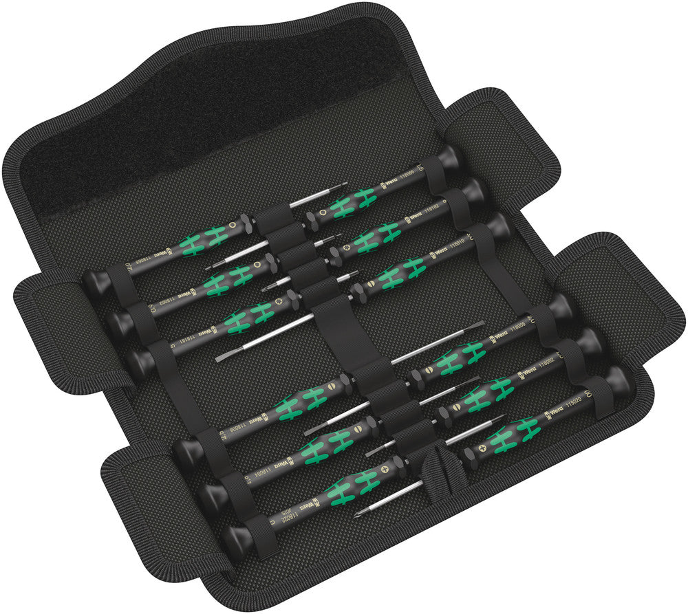 Wera Kraftform Micro 12 Kit de tournevis universel 1 pour applications électroniques, 12 pièces