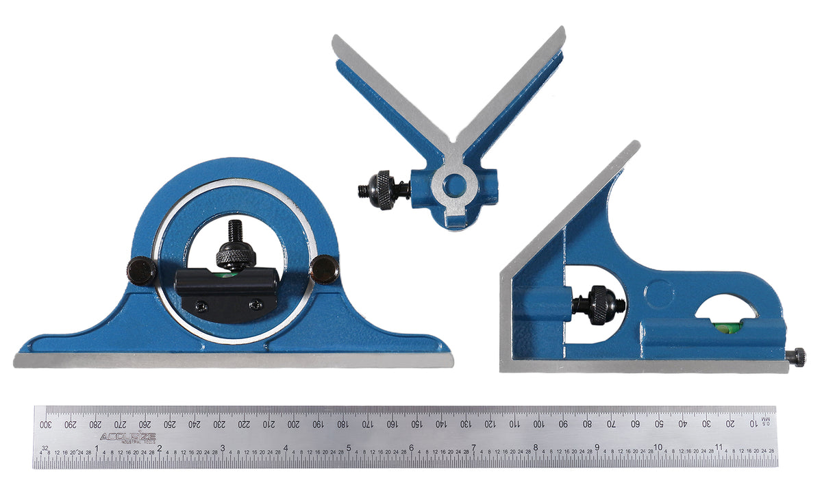 Combination Square Set, 12''/300mm, 4 Pcs/Set, 0000-8108