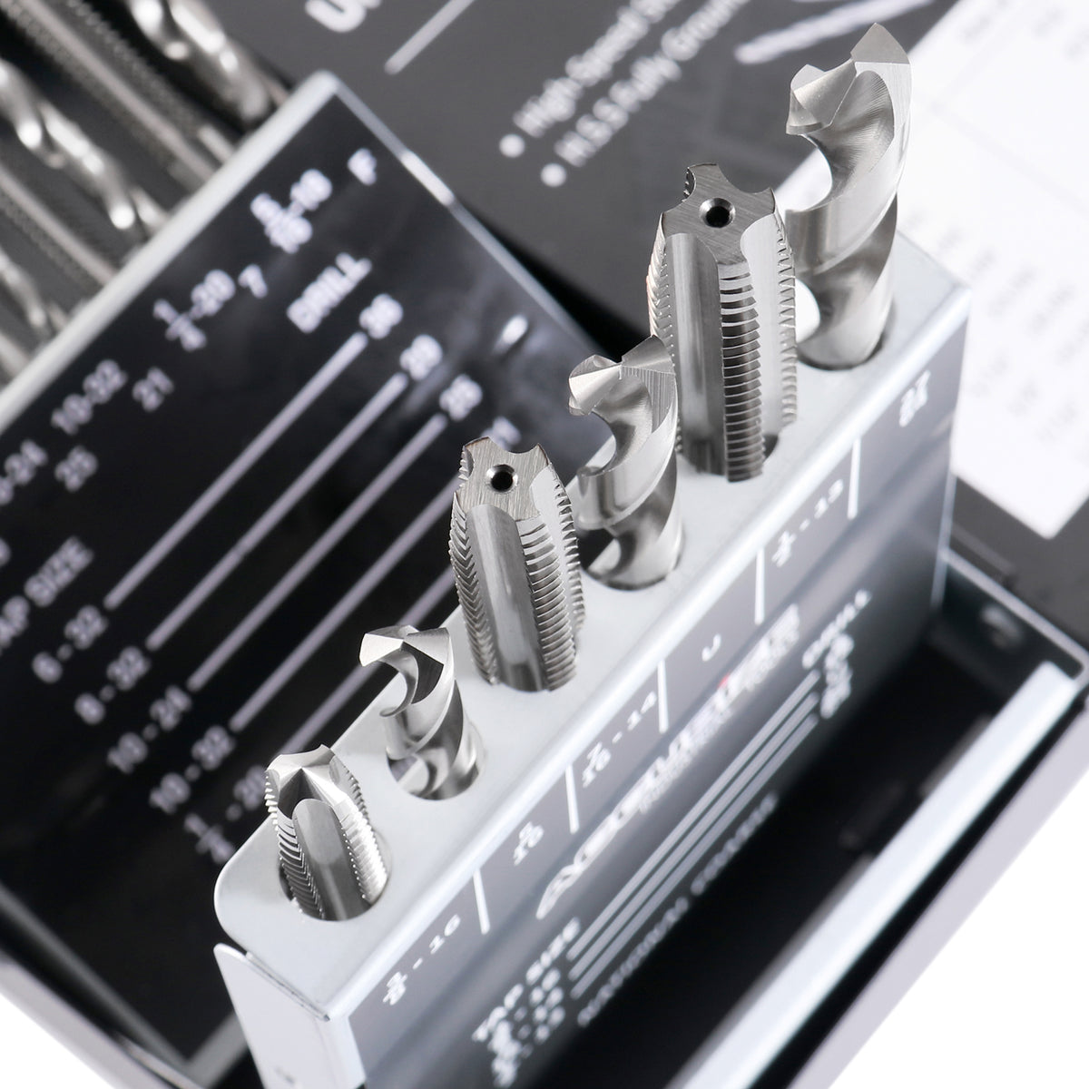 HSS Tap and Drill Set, UNC, 18 Pc, 0001-0040
