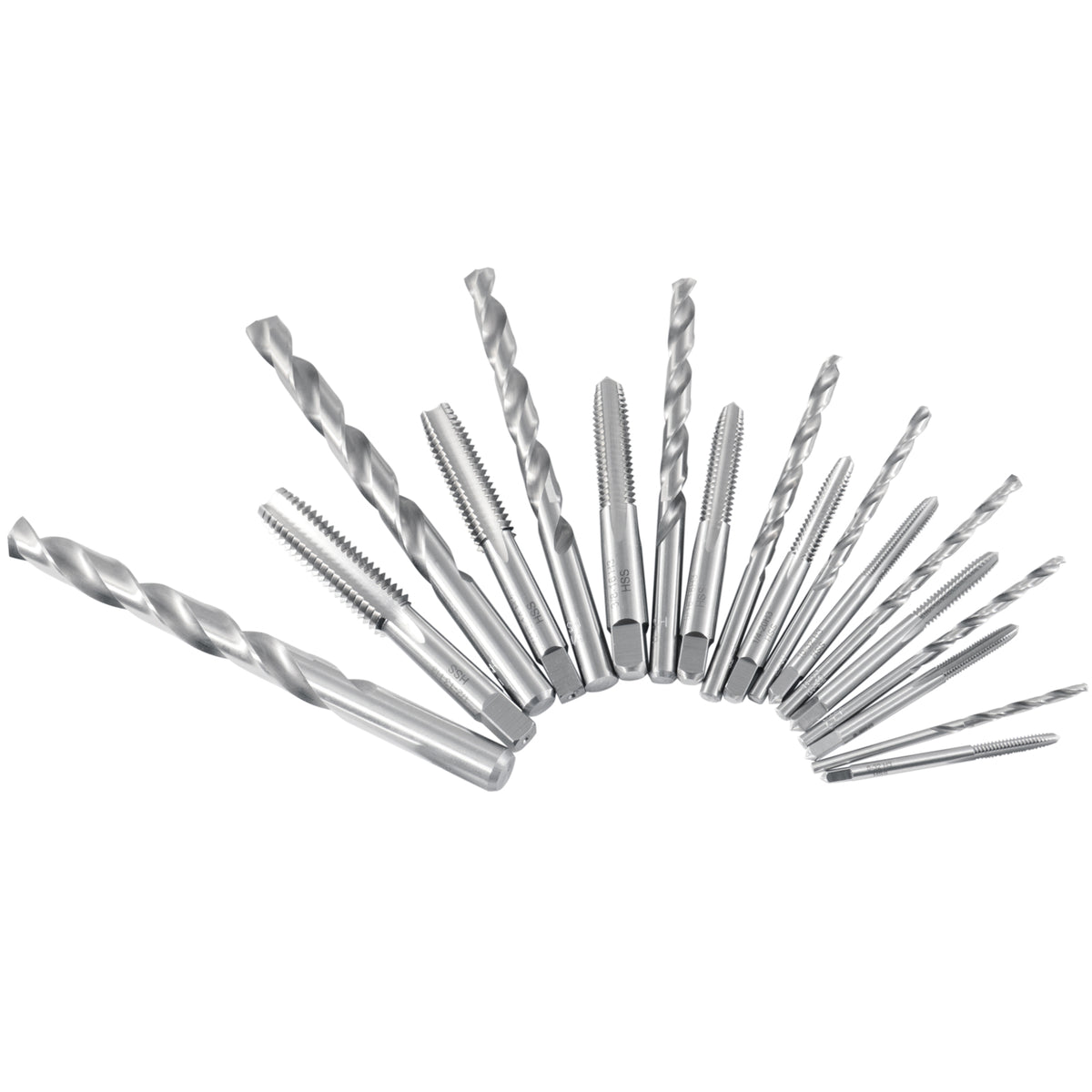 HSS Tap and Drill Set, UNC, 18 Pc, 0001-0040