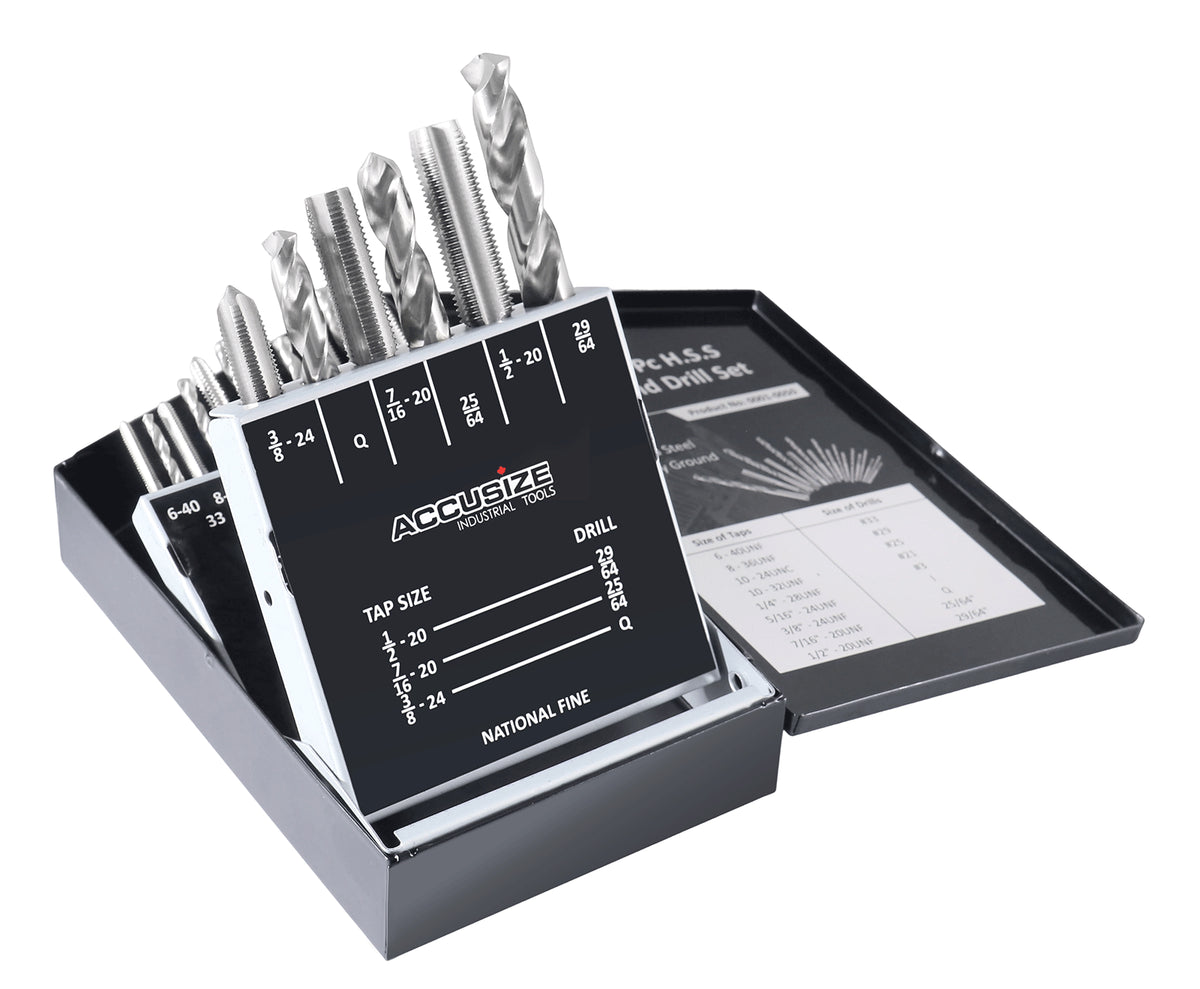 U.N.F. 18 Pc H.S.S. Tap and Drill Set, 0001-0050