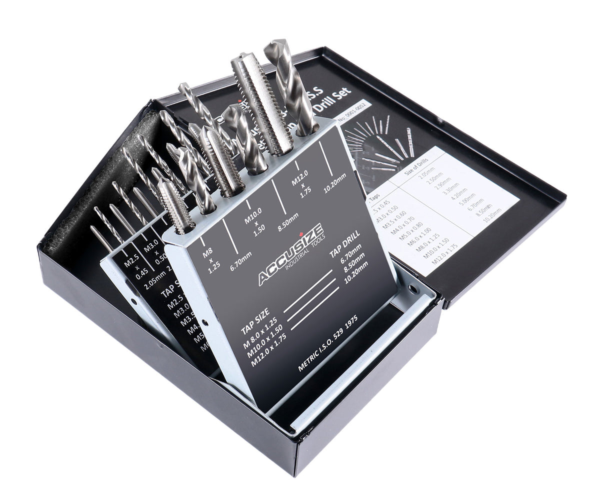 Metric 18 Pc H.S.S. Tap and Drill Set, 0001-0052