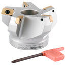 75 Degree Indexable Face Mill with 5 Pcs Apkt1604 Carbide Inserts, 3'' Cutting Diameter by 1'' Arbor Hole, 0028-2602
