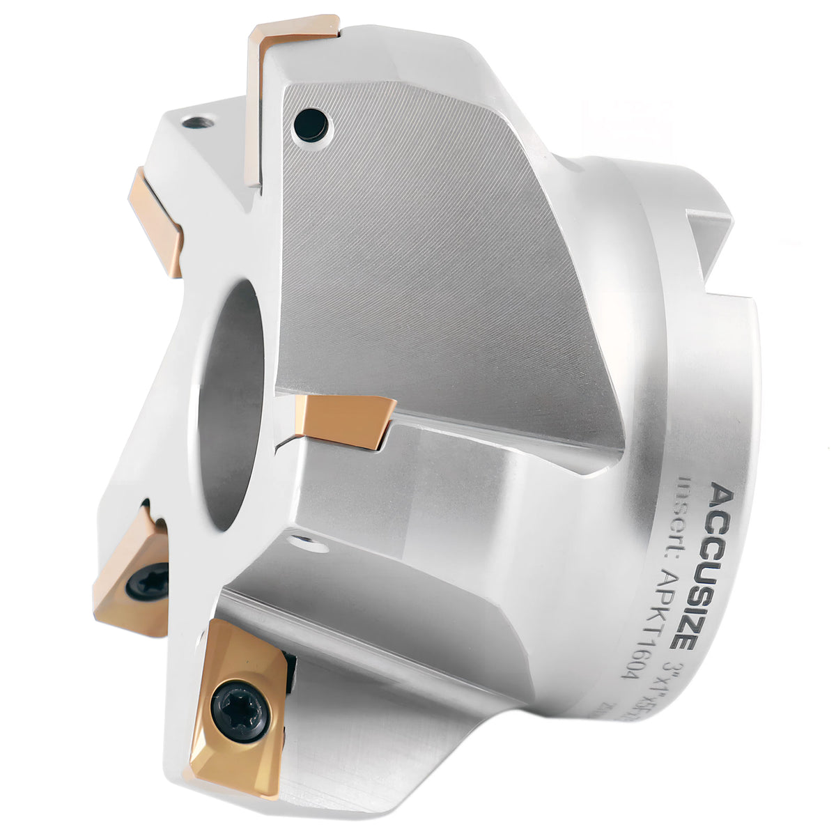 75 Degree Indexable Face Mill with 5 Pcs Apkt1604 Carbide Inserts, 3'' Cutting Diameter by 1'' Arbor Hole, 0028-2602