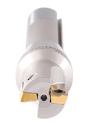 1'' by 5-27/32'' 90 Degree R8 Shank Indexable End Mills with 2 Apkt1604 Carbide Inserts Installed, 0028-6903